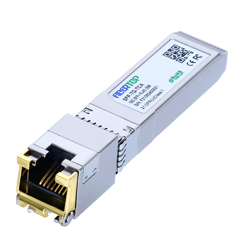 FiberTop 10GBase-T SFP+ vers RJ-45 Émetteur-récepteur SFP+ Module Ethernet CAT6a en cuivre jusqu'à 30 mètres avec chipset AQR113C